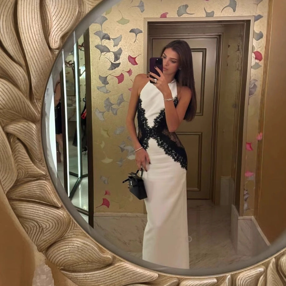 Dame Elegant brudekjole med gennemsigtige spids-detaljer og tætsiddende snit Stilla