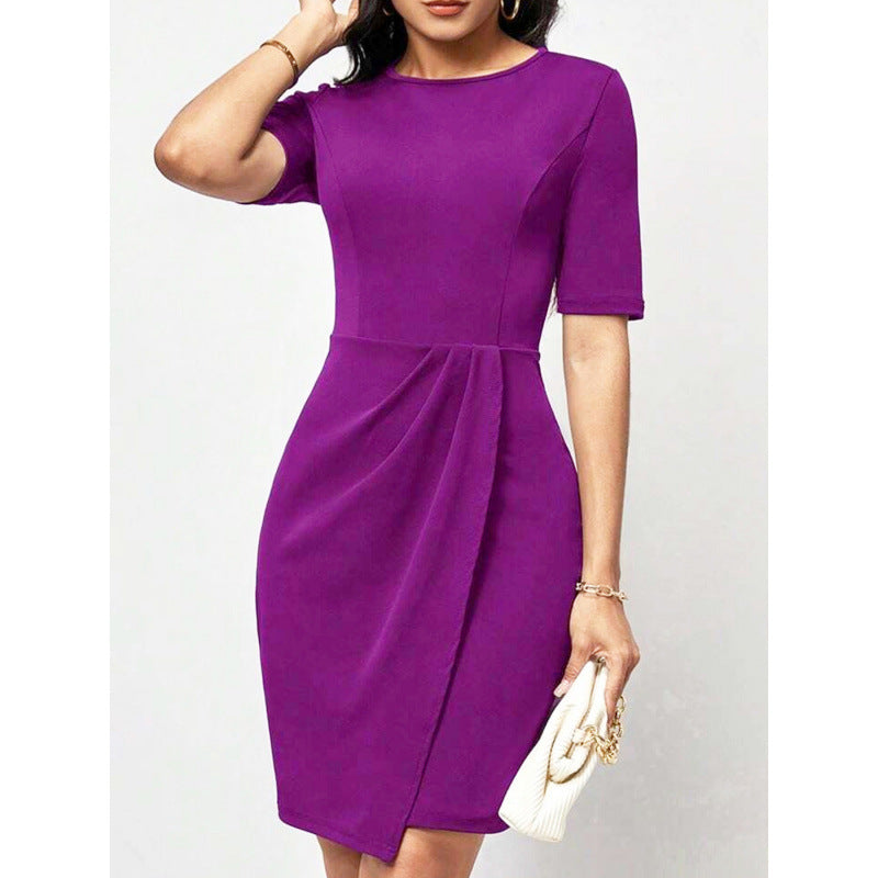 Dame Elegant Draperet Figurvenligt Kjole Stilla