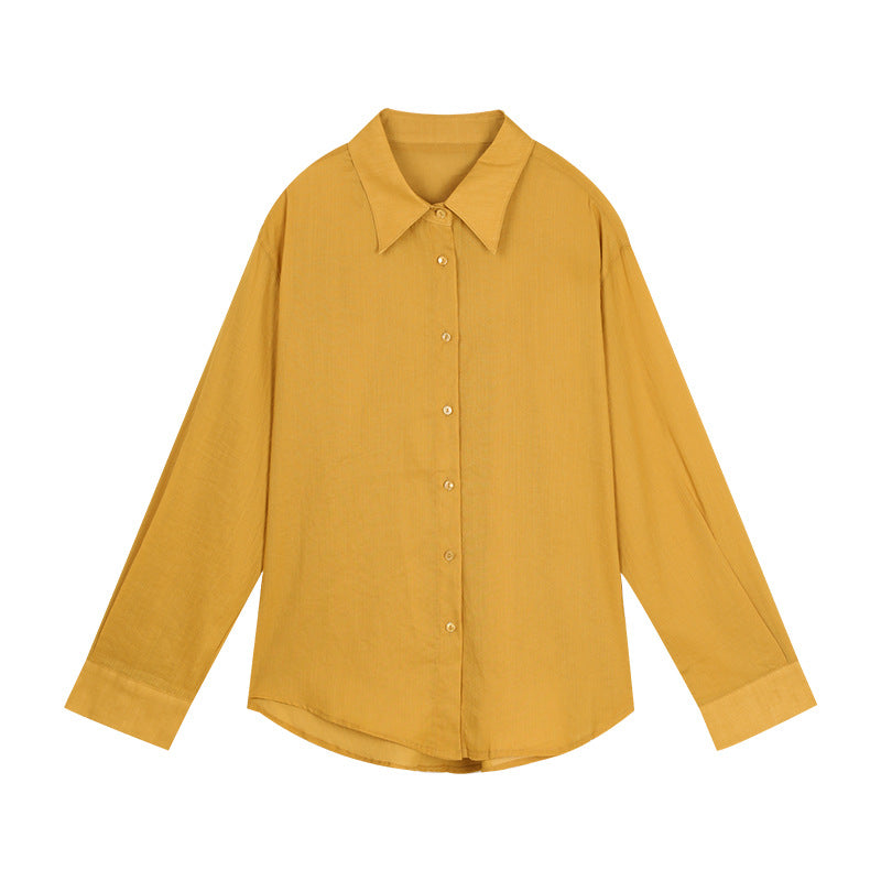 Dame elegant bluse med fin vævstruktur og klassiske knapdetaljer Stilla