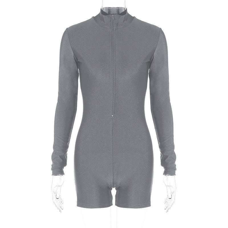 Damer Højhævet Langærmet Jumpsuit med figursyet Snit og praktisk Lynlås Stilla