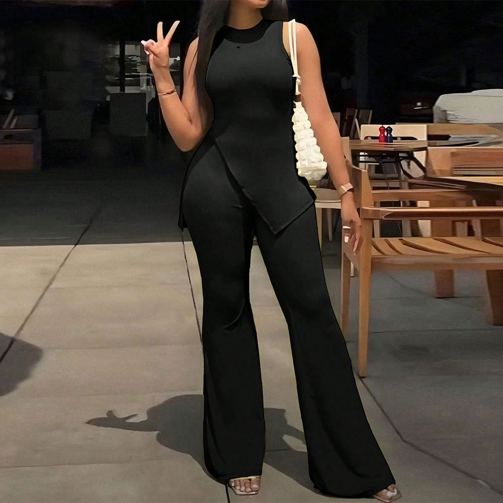 Dame elegant jumpsuit med moderigtigt cut-out-design og svajende ben Stilla