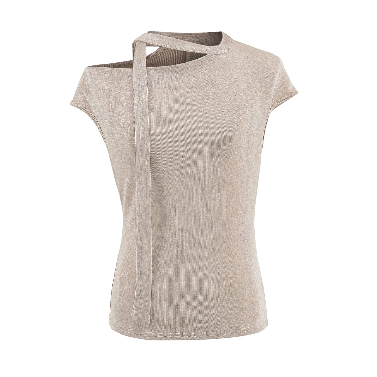 Dame elegant indpakningsoberdel med justerbare stropper og asymmetrisk snit Stilla