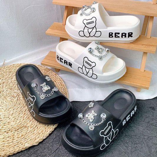 Dame Elegant dekorerede Slipper-sandaler med elegante applikationer Stilla