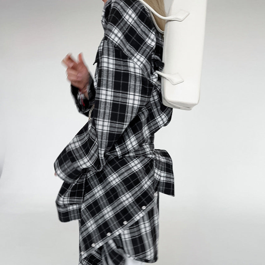 Dame mode ternet skjorte med oversized skæring Stilla