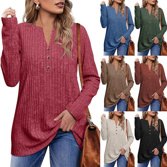 Dame afslappet langærmet sweatshirt med struktureret design og knapdetaljer Stilla