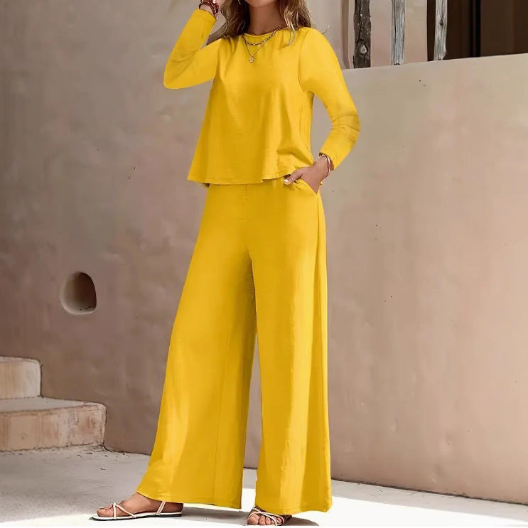 Dame afslappet oversize loungewear sæt med lange ærmer og bred pasform Stilla