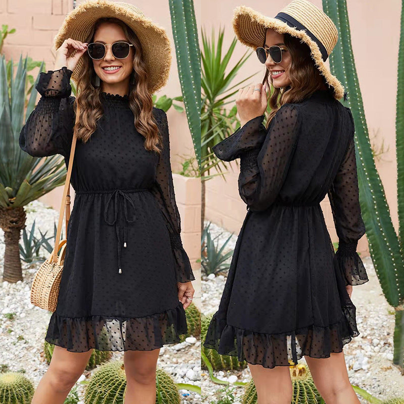 Dame afslappet kjole med puffærmer Stilla