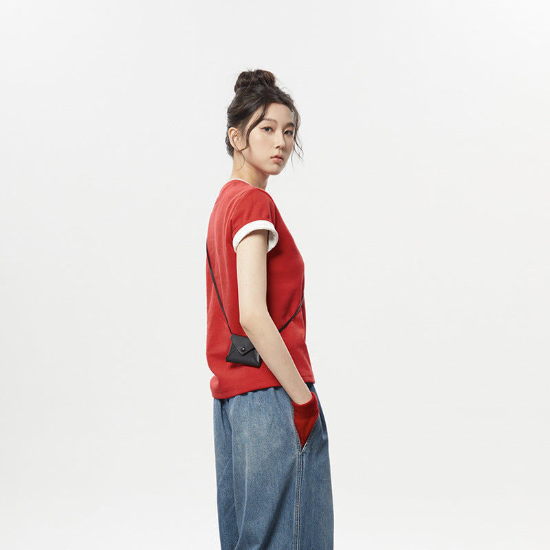 Dame afslappet oversized T-shirt i kvalitetsbomuld med moderne snit Stilla