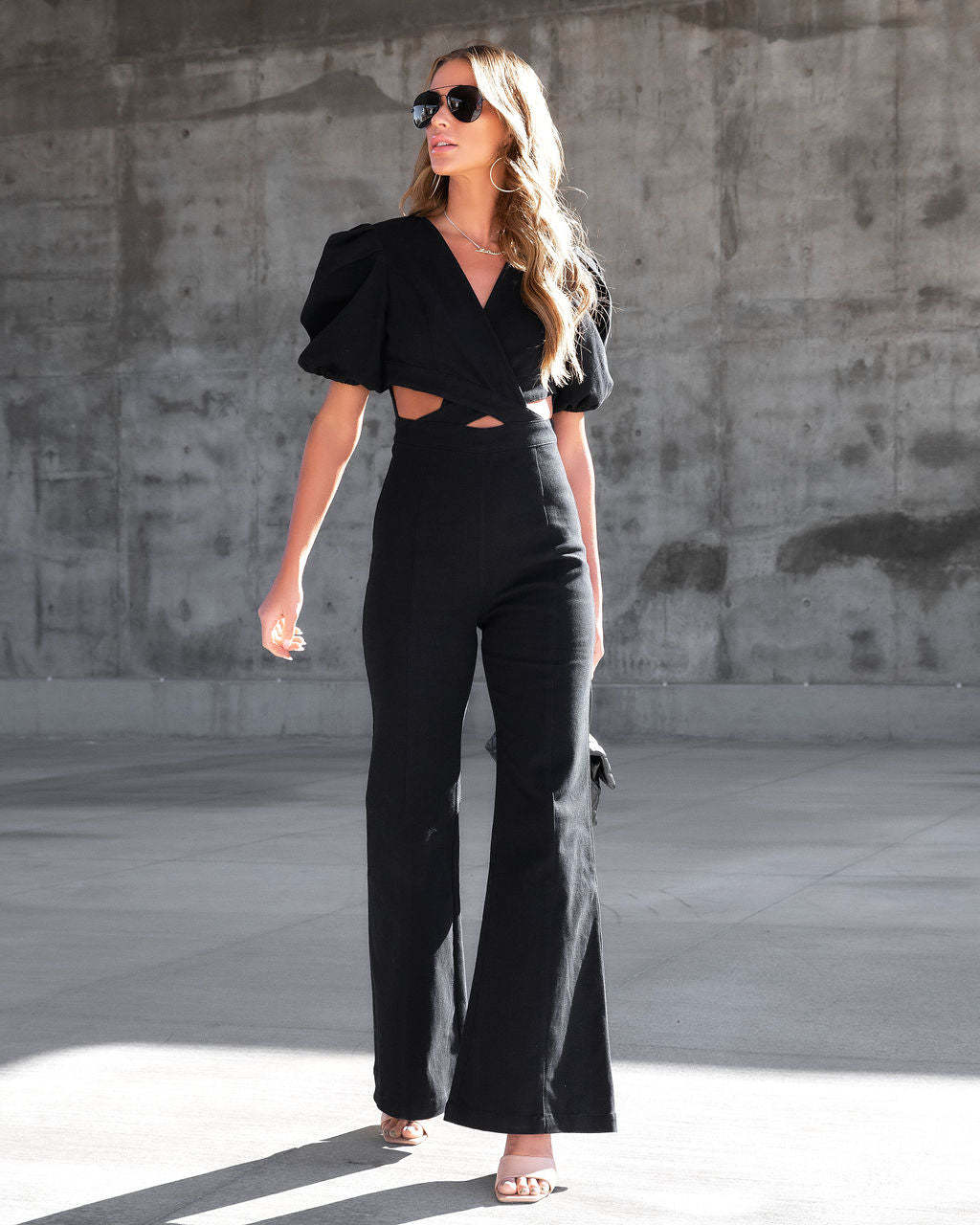 Femme Cut-Out Flared Jumpsuit Stilla