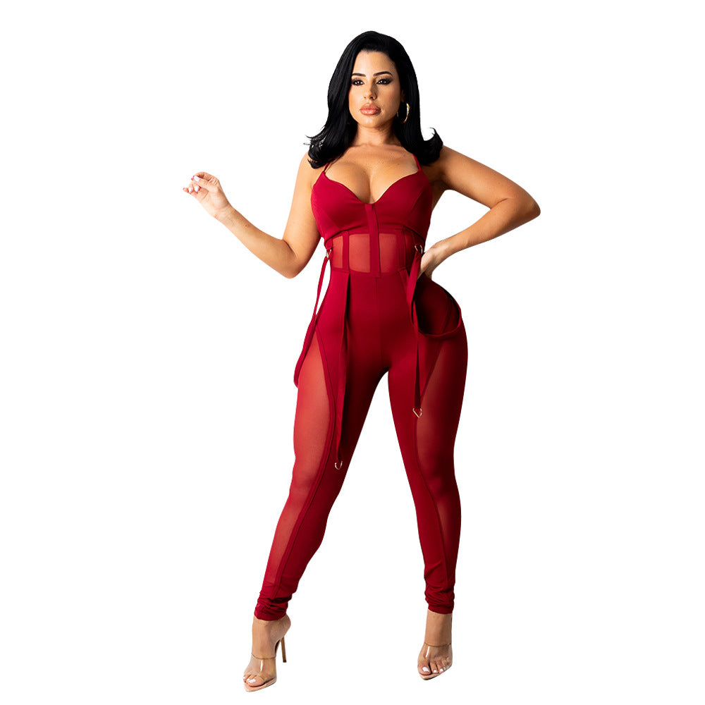 Dame transparent panel jumpsuit Stilla