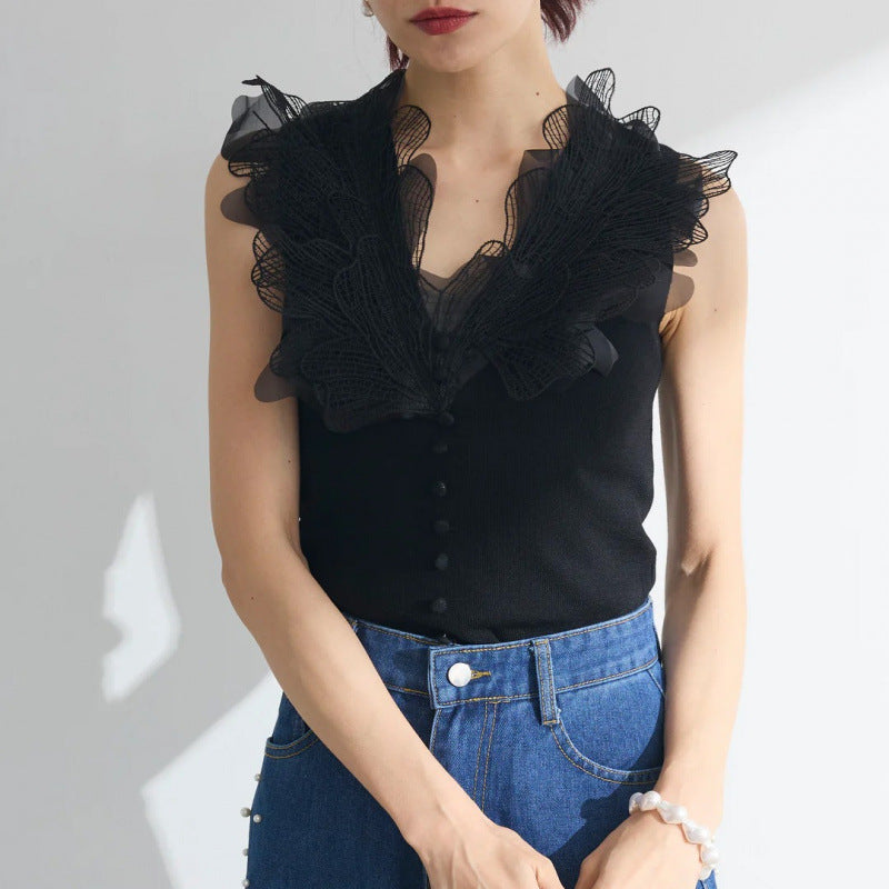 Dame elegant Knapperække bluse Stilla