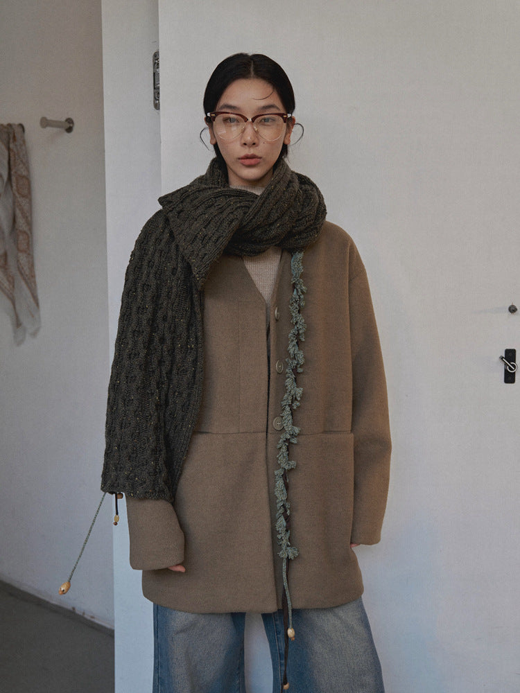 Dame afslappet oversized blazer med struktureret materiale og praktiske lommer Stilla