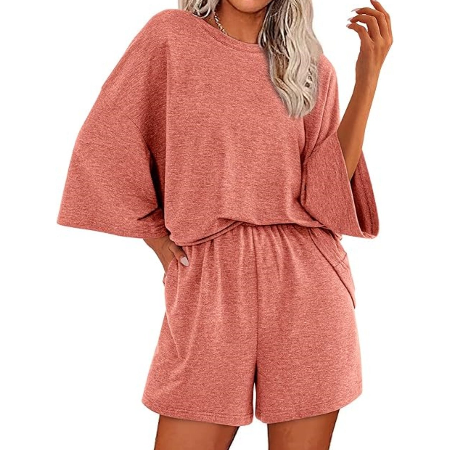 Dame afslappet heldragt sæt med vid snit og elastisk talje Stilla