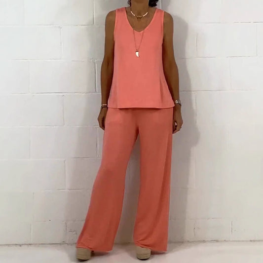 Dame afslappet sommeroutfit med bred pasform Stilla