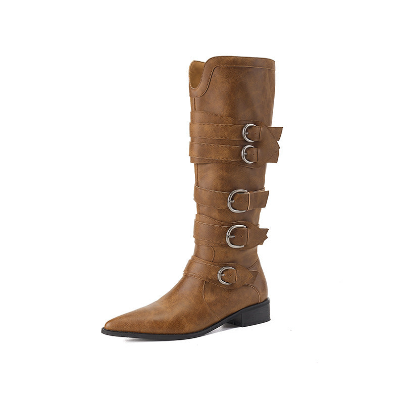 Femme Spænder High-Top Mode Støvler Stilla