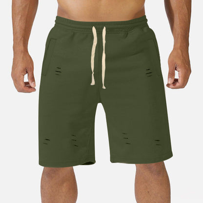 Herre bomulds-shorts med justerbar talje og stilfulde accenter Stilla