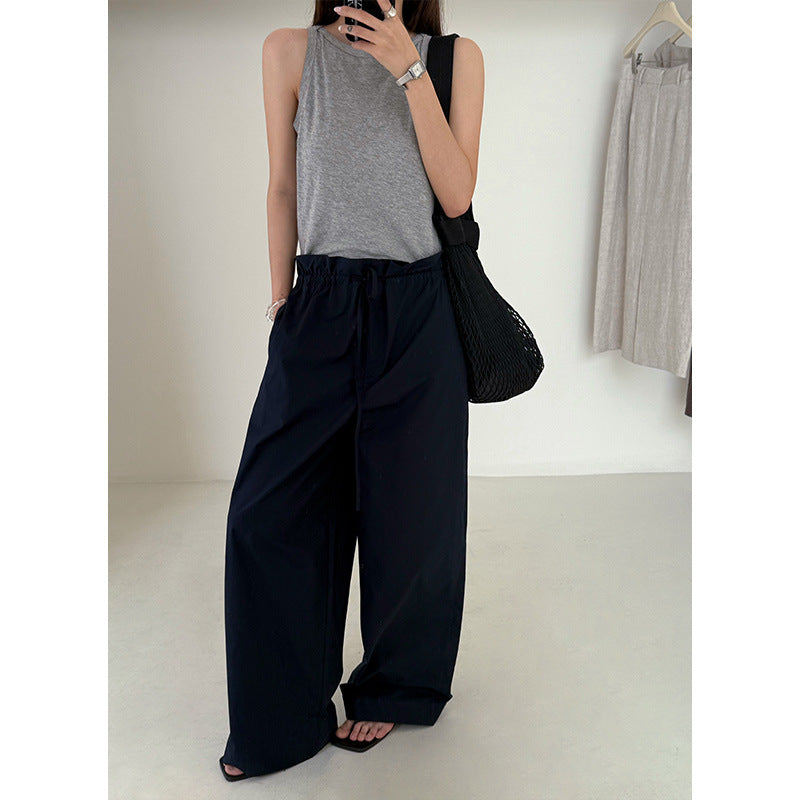 Dame afslappet stofbukser med elastisk bund og justerbar snor Stilla