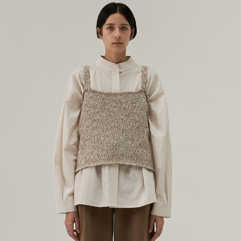 Dame Elegant Blusenshirt med Ståkrave og Faldlægning Stilla