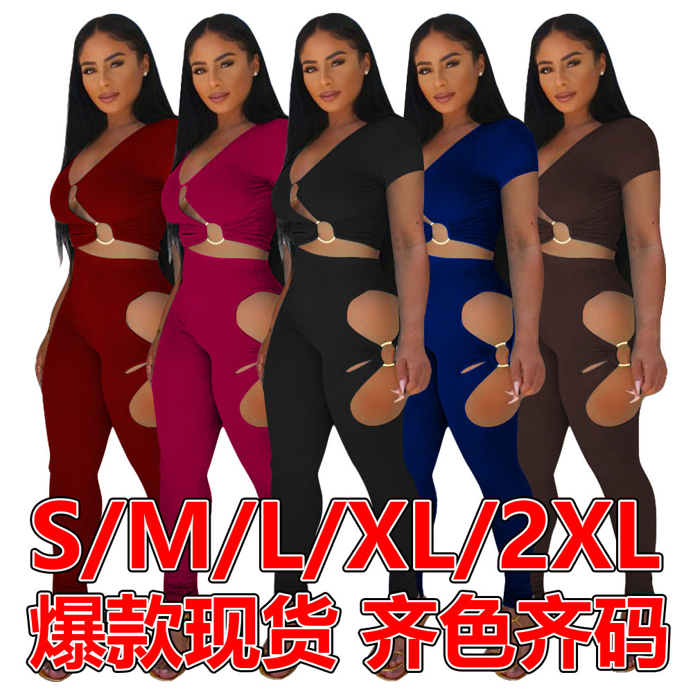Dame figurtilpasset Cut-Out-jumpsuit med eksklusive accenter Stilla