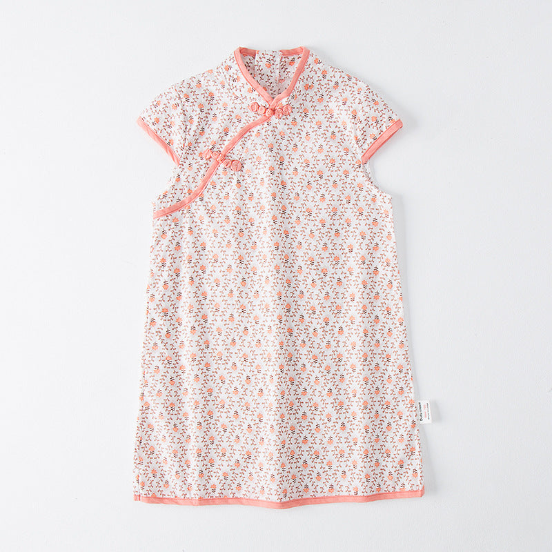 Pige Floral Print Orientalsk Kjole Stilla
