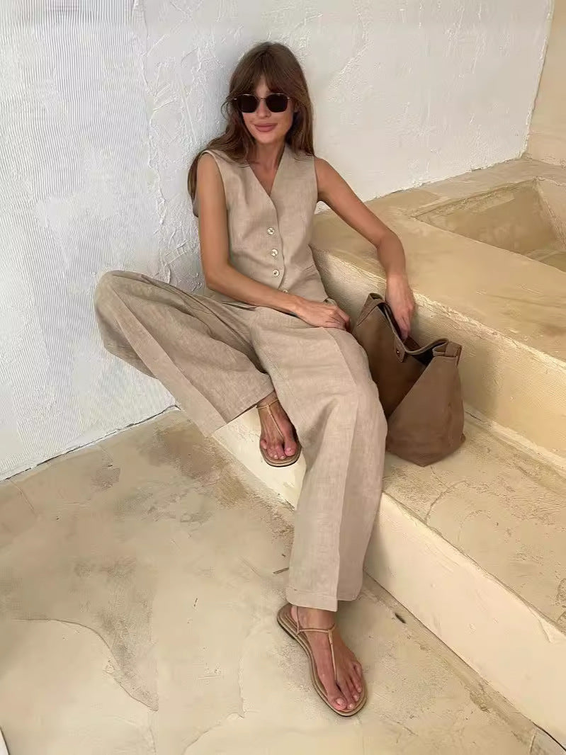 Stilla | Vest og bukser af bomuld og hør