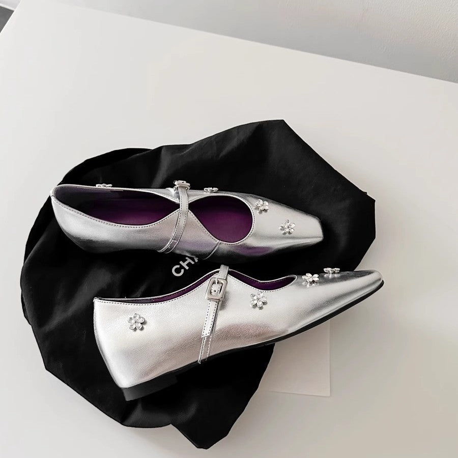 Dame Dekorative Strass Mary Jane Ballerinaer Stilla