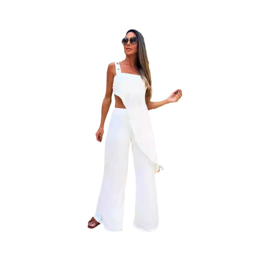 Dame jumpsuit med asymmetrisk snit og elegant design Stilla