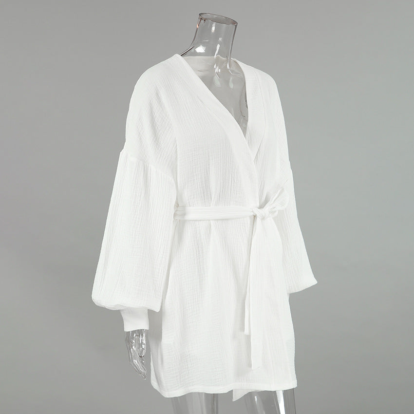 Dame afslappet Kimono-kåbe med bred skær Stilla