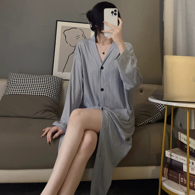 Femme Knap-Up Hygge Kjole Stilla