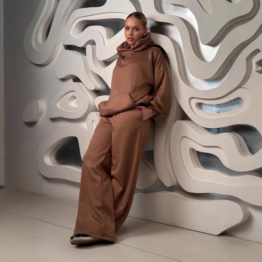 Dame afslappet hættetrøje sæt med løs pasform Stilla