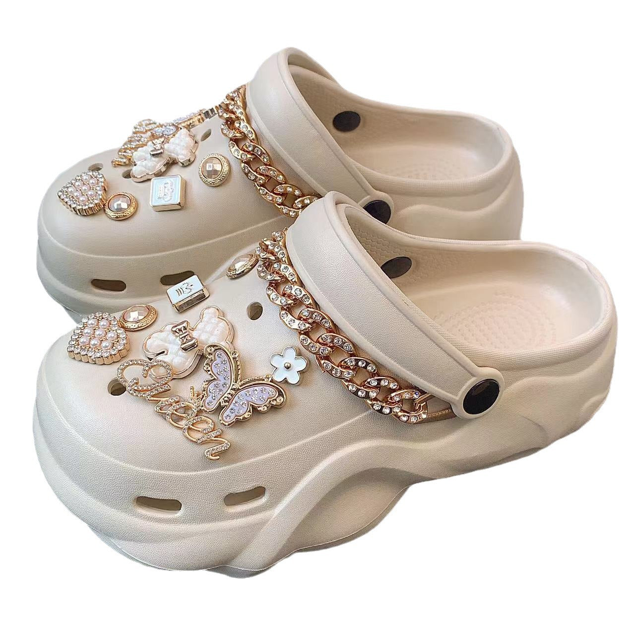 Dame dekorative og luksuriøse clogs med glitrende applikationer Stilla