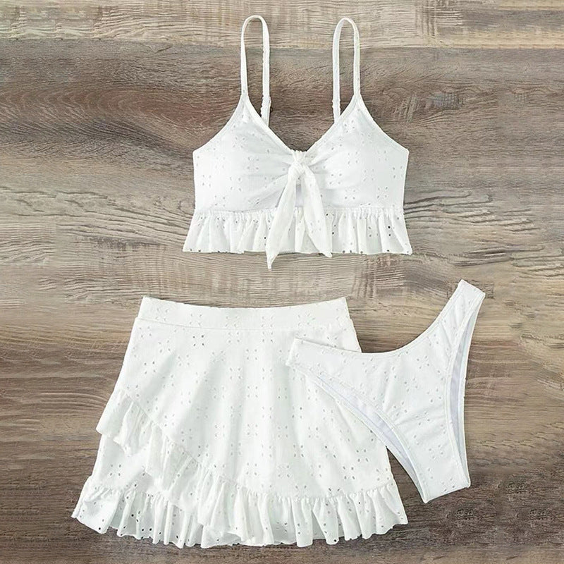 Dame Crop-Top og Skørt Sæt med blomsteret Volangdesign Stilla