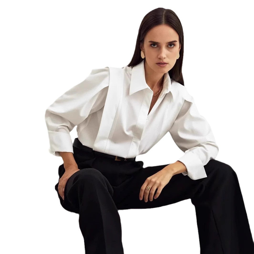 Dame Elegant Bluse med Puffærmer og kvalitetsstof Stilla