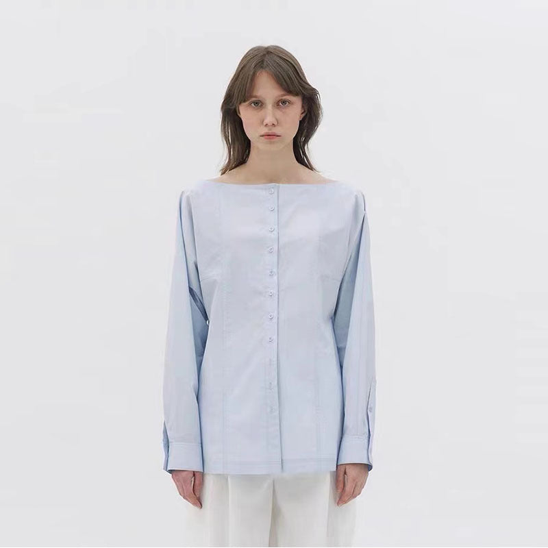 Dame elegant Button-Up Bluse med struktureret design og behagelig pasform Stilla