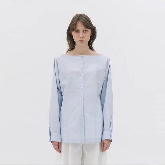 Dame elegant Button-Up Bluse med struktureret design og behagelig pasform Stilla