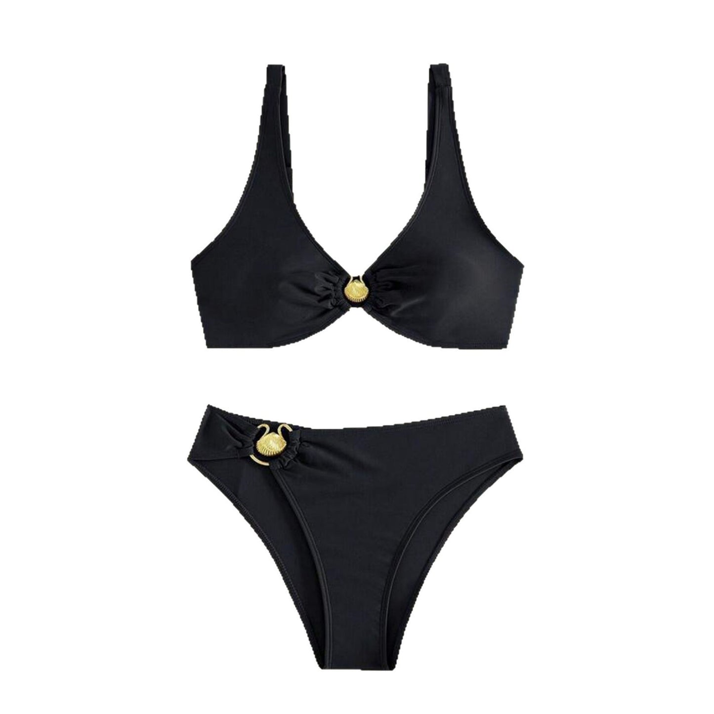 Dame Bikini-sæt med dekorativt smykkedetail og høj kvalitets snit Stilla