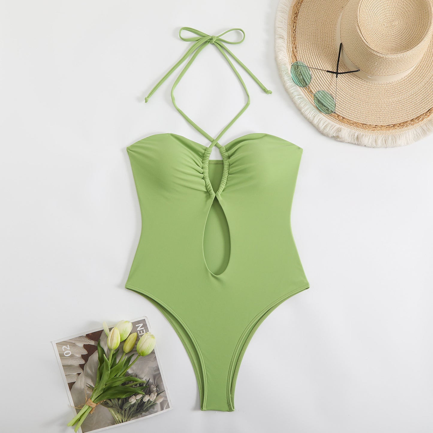 Dame Cut-Out Halterneck One-Piece Badedragt Stilla 1750839309