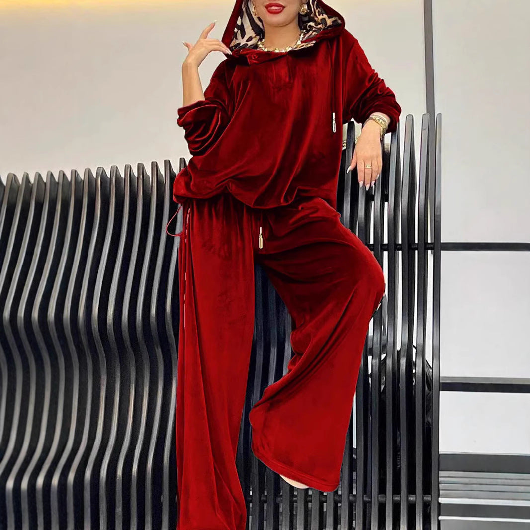 Dame elegant fritids-loungewear med hætte og bred pasform Stilla