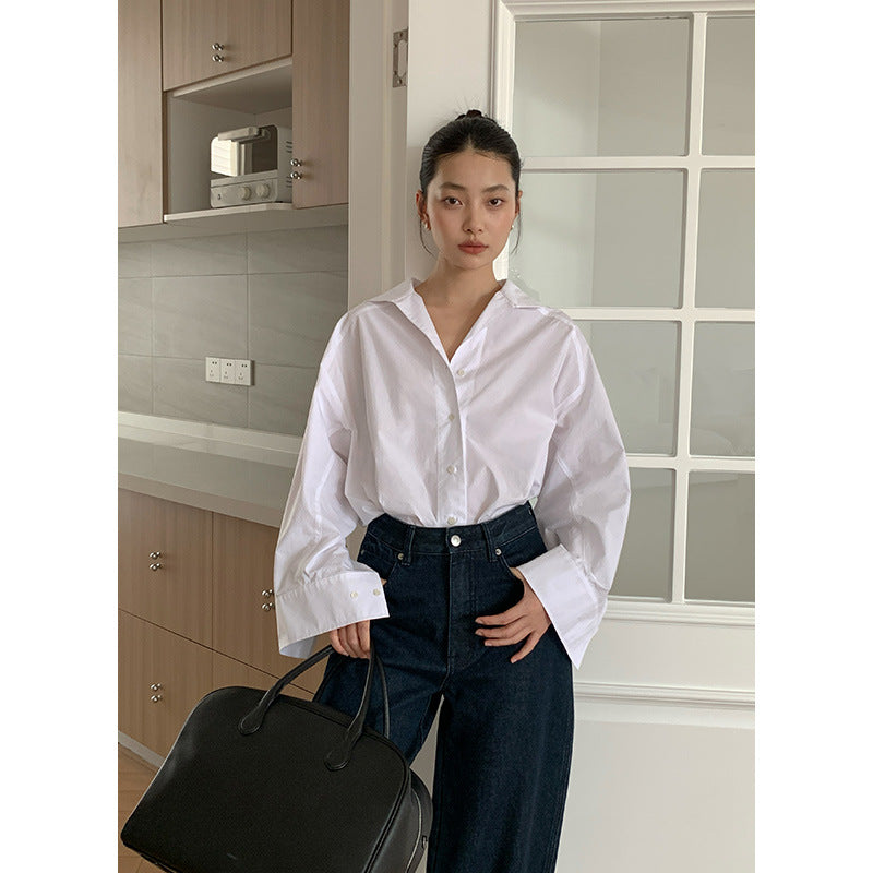 Dame afslappet skjorte med moderne snit og fine stofdetaljer Stilla