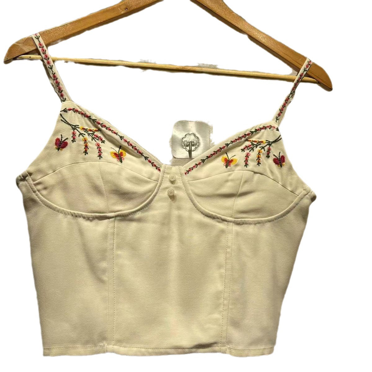 Dame Tailored Bustier med fin blomsterbroderi og justerbare stropper Stilla