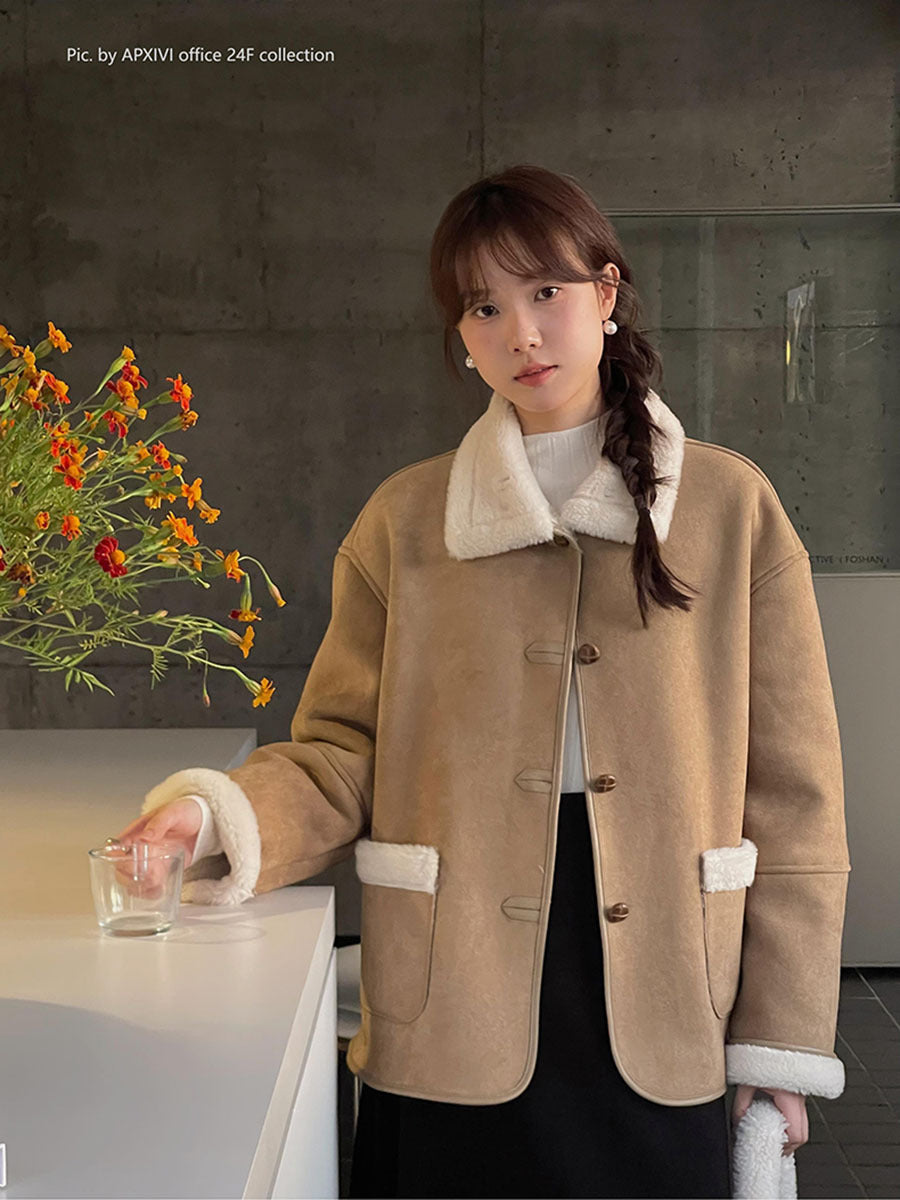 Dame elegant jakke med blødt inderfor og klassisk krave Stilla