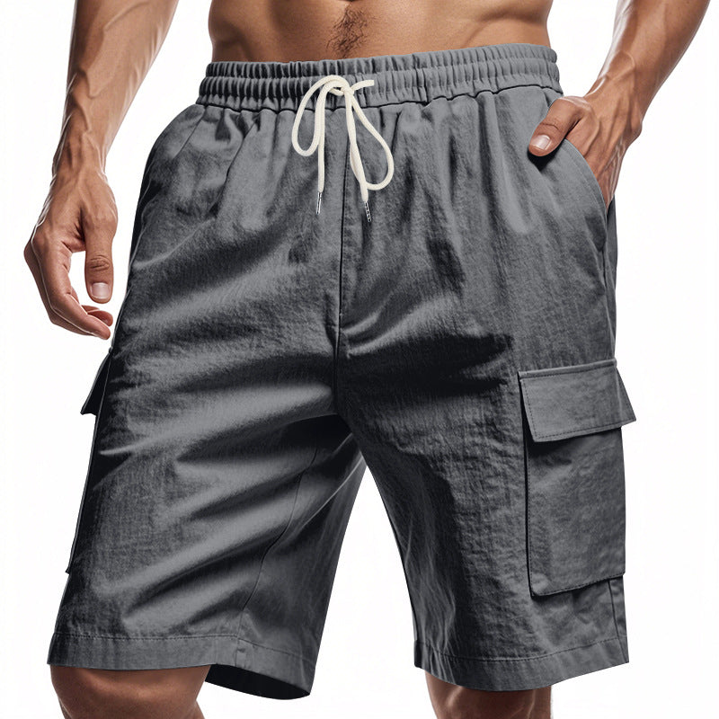 Herrer Cargo-shorts med elastisk talje og funktionelle lommer Stilla