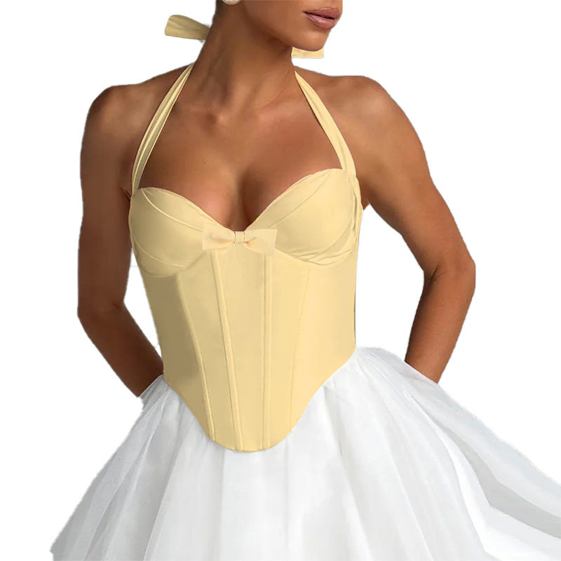 Dame Elegant Halter Corsage Top Stilla