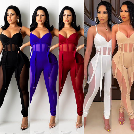 Dame transparent panel jumpsuit Stilla