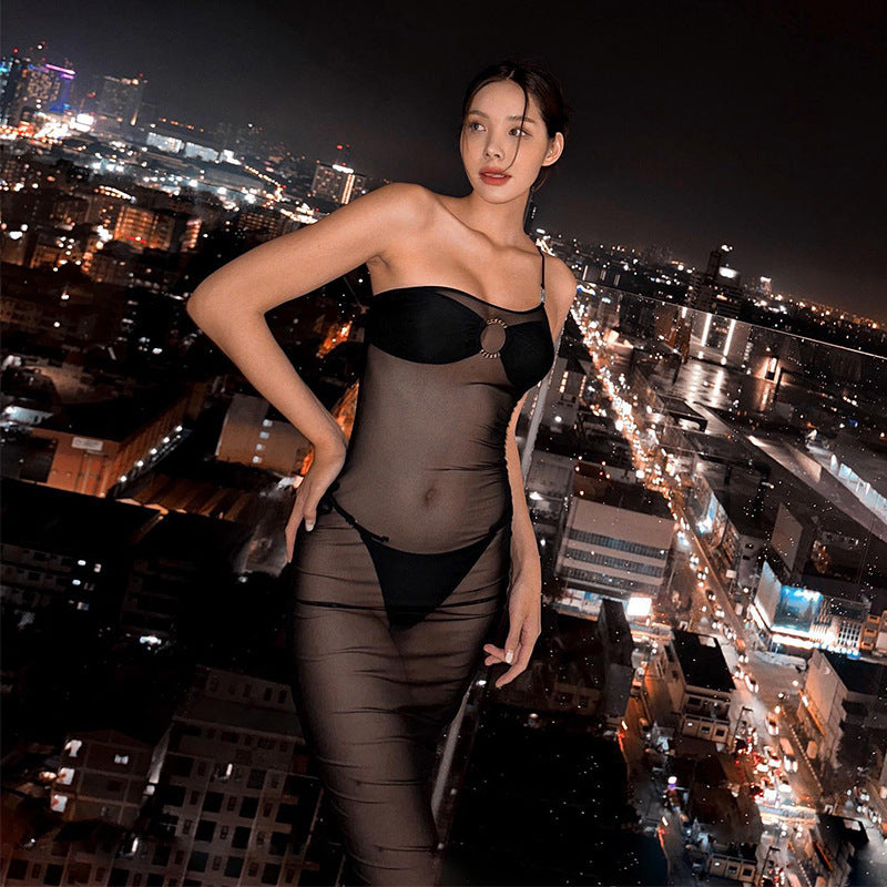 Dame Elegant Bandeau-kjole med draperinger og glamourøse detaljer Stilla