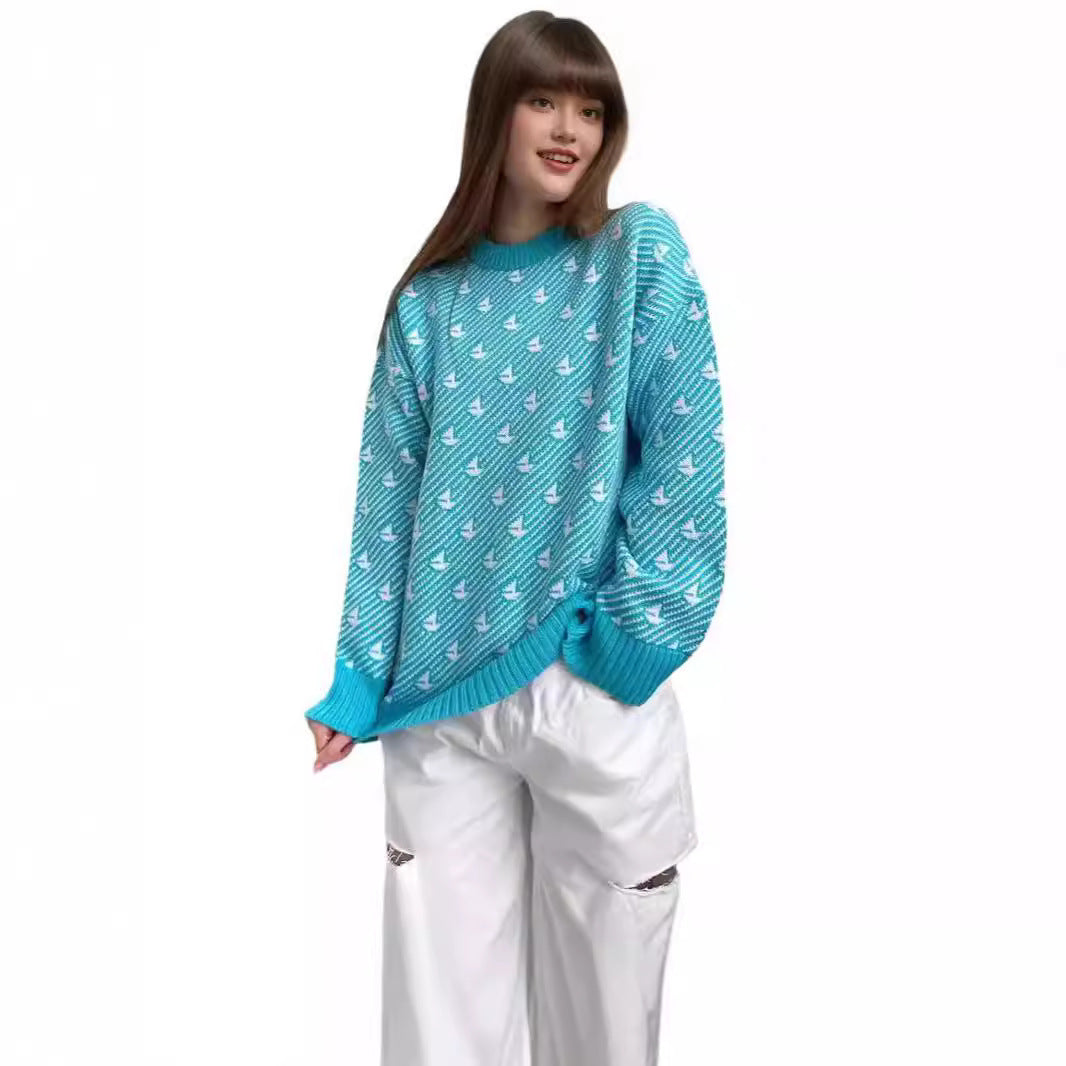 Femme mønstret Pullover Sweater Stilla