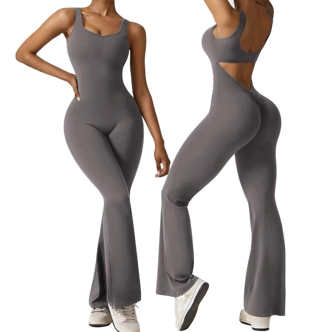 Dame Flydende Jumpsuit med Cut-Out-detaljer og bredt ben Stilla