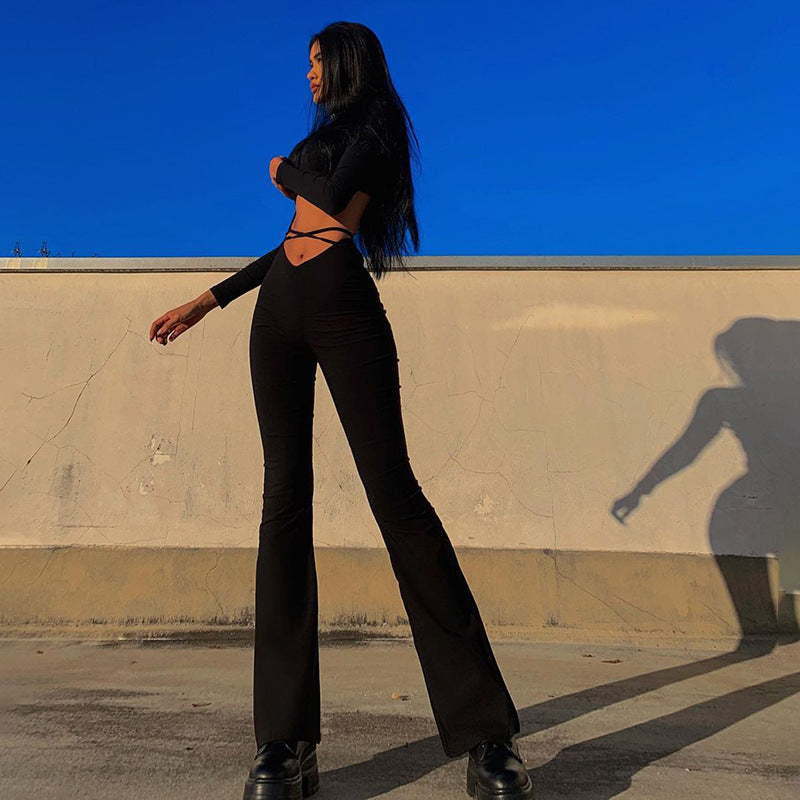 Dame Figurformet Jumpsuit med sidelukning og langt ben Stilla