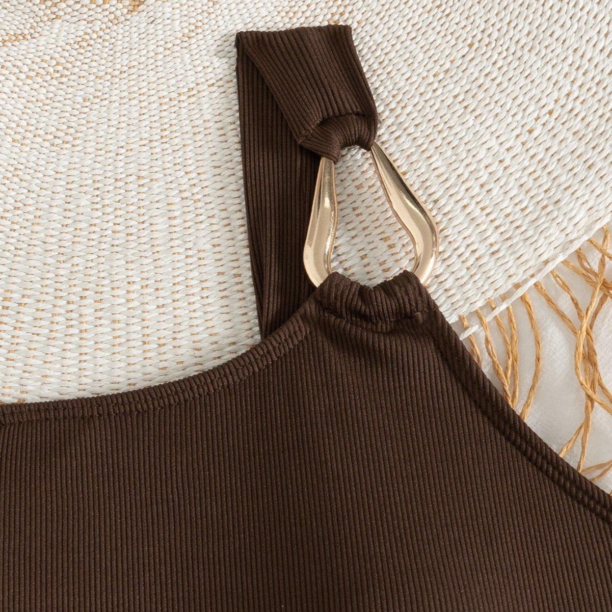 Dame Elegant Én del Badedragt med asymmetrisk snit og dekorativ ringdetalje Stilla