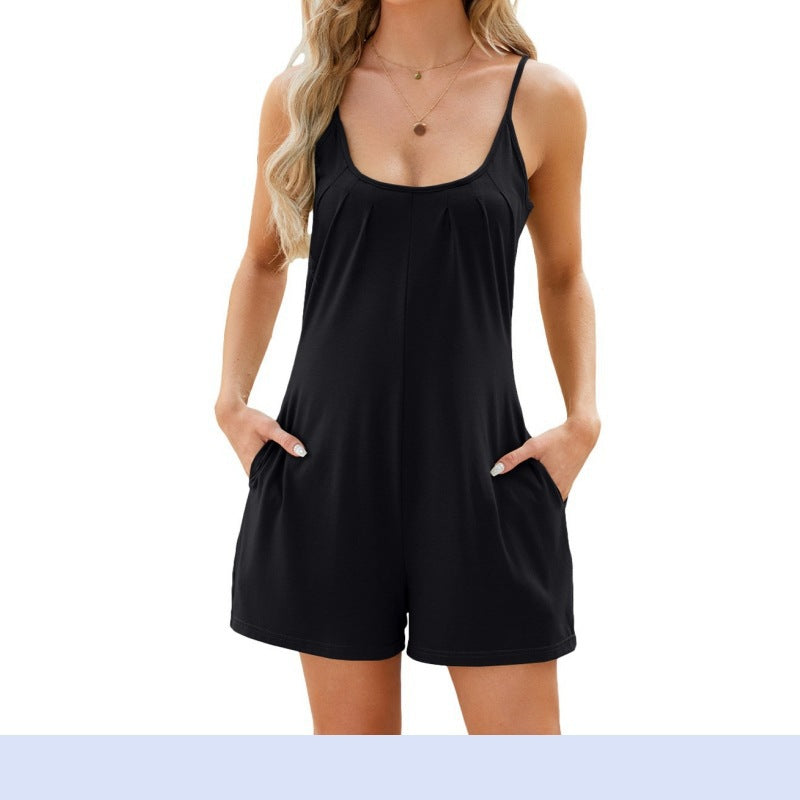 Damer afslappet jumpsuit med lommer og tynde stropper Stilla